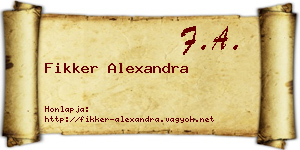 Fikker Alexandra névjegykártya